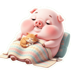 眠くてたまらない超だるいピンクの豚がバイ