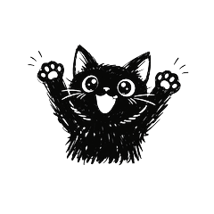 えらい！黒猫のゆる応援スタンプ