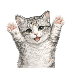 猫のスタンプ☆三毛猫 その1