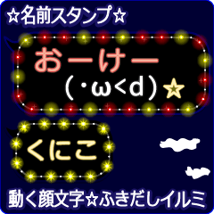 動く顔文字「くにこ」の☆ふきだしイルミ