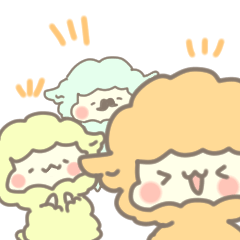 ひつじのもふもふファミリーパステルカラー