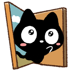 クロネコすたんぷ【色鉛筆文字】