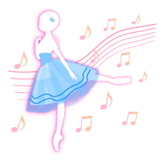 かわいいバレリーナ03バレエのシルエット