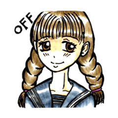 訴えかけるキャラのスタンプ