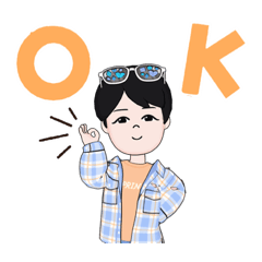 アバターサマー男の普通のスタンプ