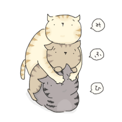 ゆるゆるポツ目猫　スタンプ