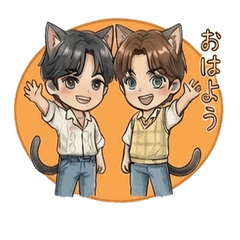 猫耳デュオ スタンプ