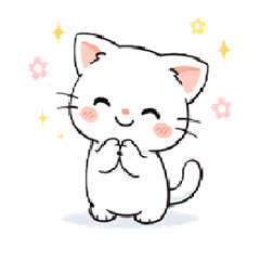 やさしい気持ちの白ネコ