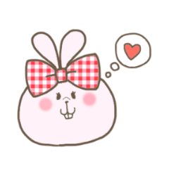 りぼんうさぎスタンプ