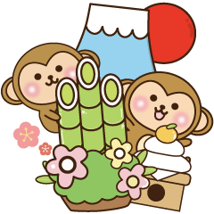 お正月に使える！おさるの年賀状