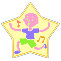 色々な形の カラフルゆるゆるスタンプ