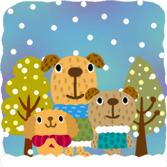 絵本みたいな＊犬犬犬＊飛び出す冬