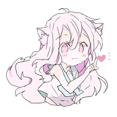 淡色ピンクのケモミミ女の子のスタンプ