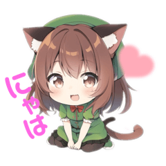 ねこみみな女の子(ちびキャラ)