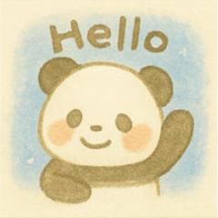 ゆるっと水彩パンダ