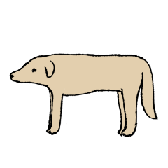 肌色のシンプル犬