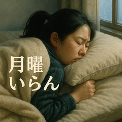 おやすみなさい。現実と戦う朝スタンプ