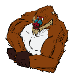 マンドリルが筋肉で肯定するスタンプ