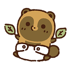 タヌキとキツネ　動くちびっこスタンプ