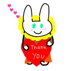 うさぎとライオンうさおんのお返事スタンプ