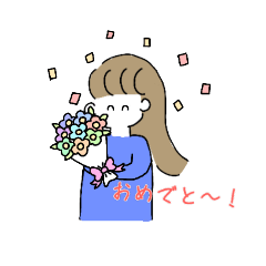 シンプルかわいいスタンプ 〜女の子〜