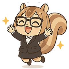 毎日使える♪頑張るシマリスOLスタンプ