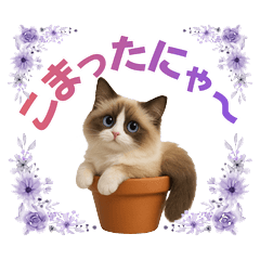 にゃんこと気持ちを伝えるスタンプ