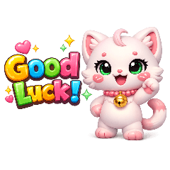 Sweet Pink Kitty Kawaii Stickers