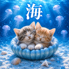 とびだす★海にゃんこ★猫★ねこ★夏★