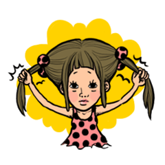 水玉女子のややブススタンプ