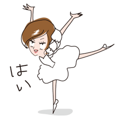 オーバーに伝える女子のスタンプ２