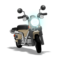 飛び出す！茶色いミニバイク