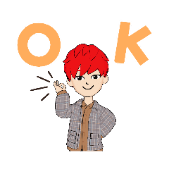 赤髪の人スタンプ
