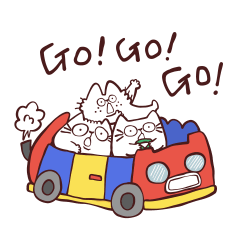 夏にはっちゃけにゃんず　デルチャスタンプ