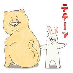 ネコノヒー&テテーンウサギスタンプ