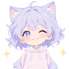 パープルねこちゃん♡毎日あいさつ