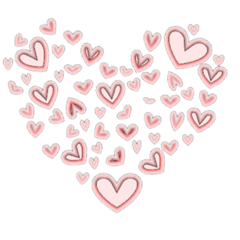 溢れるハート山盛り&デカハート