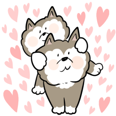 チワワのペコ。ハートいっぱいのスタンプ