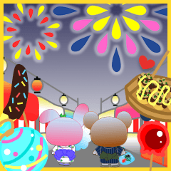 うさぎとくまの日々（お祭り）