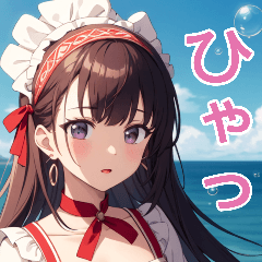 アニメの赤いドレスガール(日常用語2)