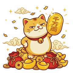 Sassy Golden Fortune Cat