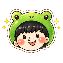 Frog-hat character stickers for daily2