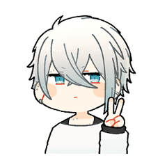 銀髪男子スタンプ