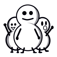 かわいい白い丸ちゃん達