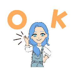 可愛い女の子【水色】