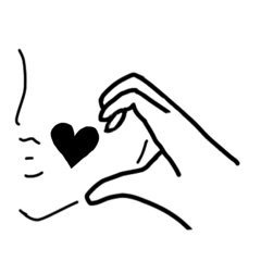 手ハートいろいろ_シンプルモノトーン