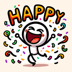 太めの棒人間スタンプ