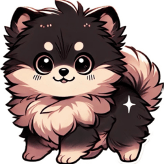 くろポメのゆるかわスタンプ