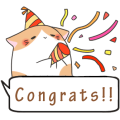 英語で気持ちを伝える吹き出し猫ちゃん