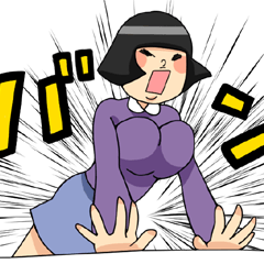 レトロな色気☆働く女子コミカルスタンプ！